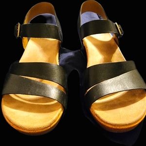 Dansko Women's Black Wedge Sandal Size 37